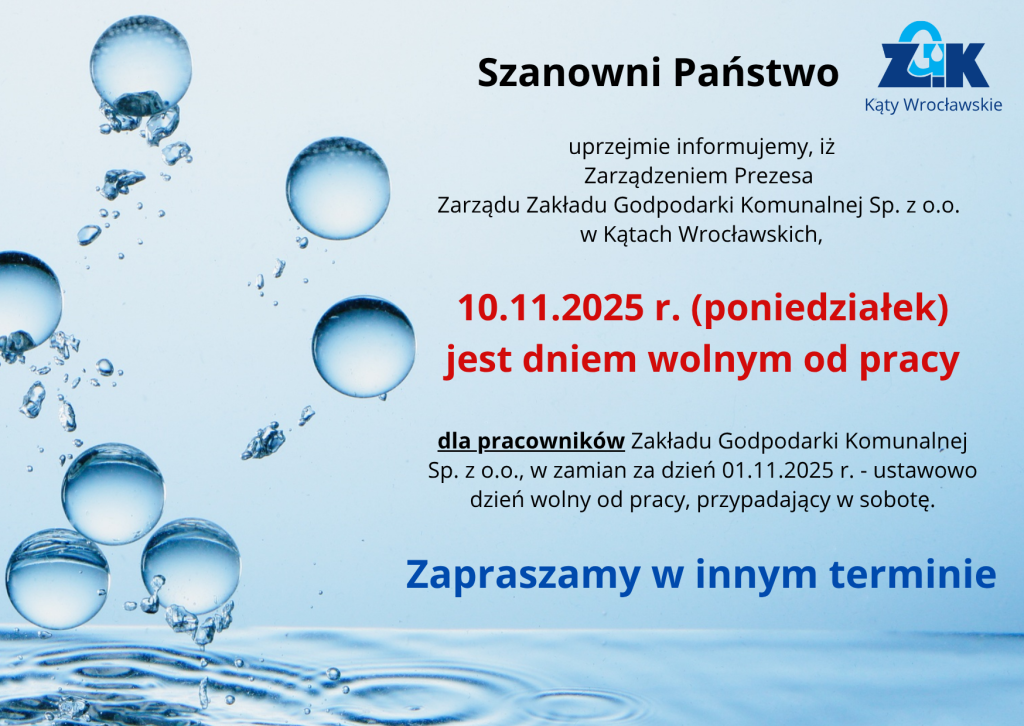 10.11.2025 dzień wolny